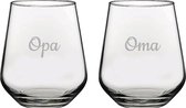 Gegraveerde Drinkglas 42,5cl Opa & Oma
