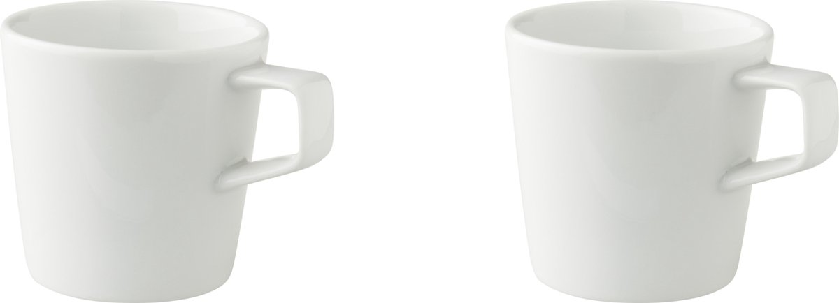 Palmer - White Delight - Beker - Mok - 2 stuks - 25 cl - Wit - Porselein - Koffiekopjes