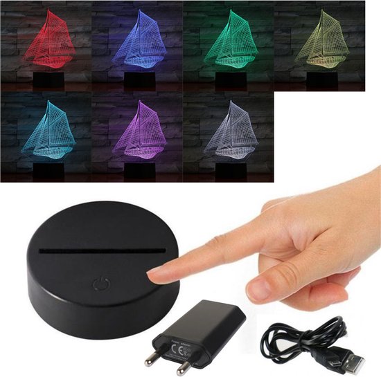 3D Led Lamp Met Gravering - RGB 7 Kleuren - Rolschaats