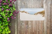 Tuinposter Zee achter de duinen - 80x40 cm - Wanddecoratie Buiten - Tuinposter - Tuindoek - Schuttingposter - Tuinschilderij