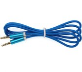 Aux Kabel 3.5 mm Jack Kabel - 1 meter - Ideaal voor Voertuigen - Computers - Universele Compatibiliteit - Blauw