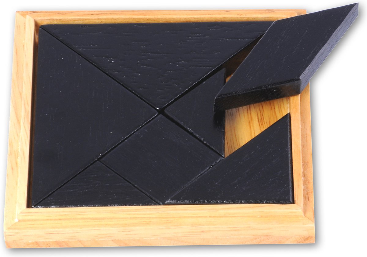 Tangram - Blank Hout - Rubberhout - Inclusief Voorbeelden en Oplossingen - Doosje - 13 x 13 cm - Engelhart — afbeelding 6