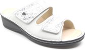 Finn Comfort, JAMAIKA, 02519-902423, Wit combi slipper wijdte H