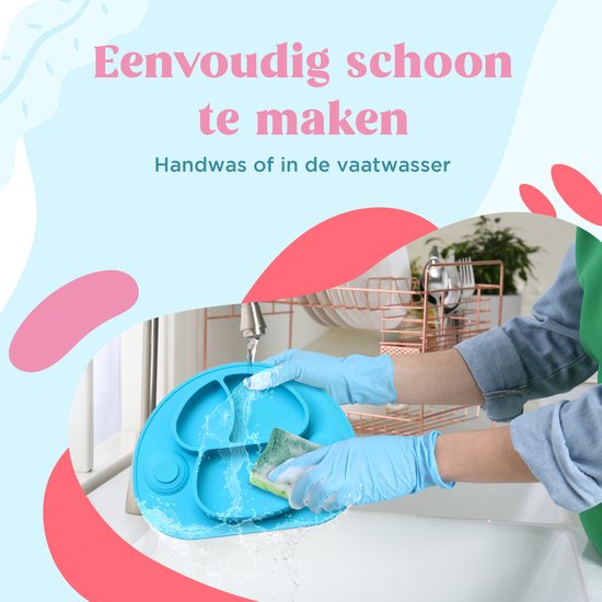 Nevi Kunststof Placemats - Kinderbestek Kinderservies Baby servies- Kinderbord - Placemat kinderen - Bord met zuignappen Blauw van Nevi — afbeelding 4