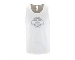 Witte Tanktop sportshirt met "Member of the Gin club" Print Zilver Size XXL