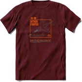 AV-8B Vliegtuig T-Shirt | Unisex leger Kleding | Dames - Heren Straaljager shirt | Army F16 | Grappig bouwpakket Cadeau | - Burgundy - XXL