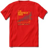 F-106 Vliegtuig T-Shirt | Unisex leger Kleding | Dames - Heren Straaljager shirt | Army F16 | Grappig bouwpakket Cadeau | - Rood - S