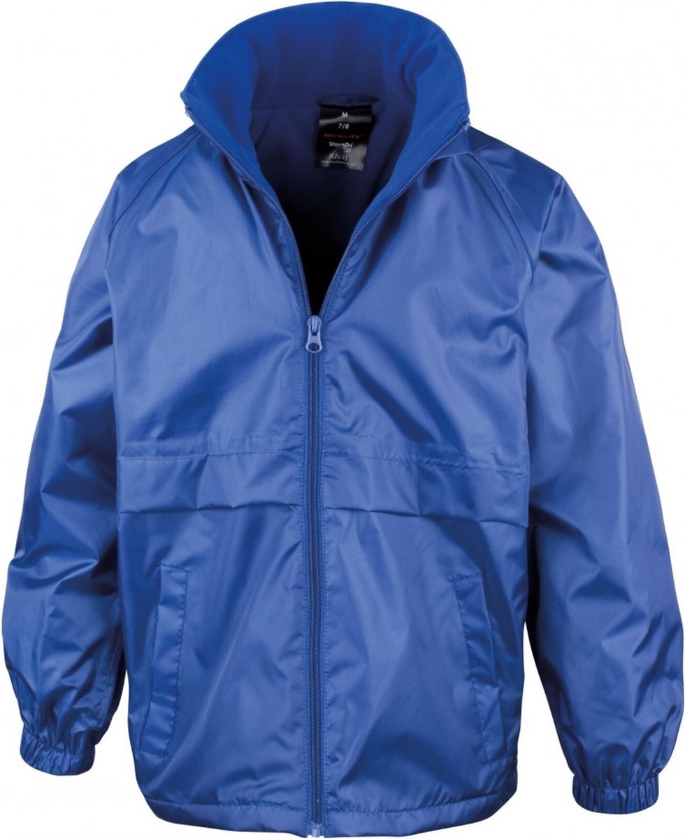 Blauwe kinderregenjas microfleece lined jacket van Result /164