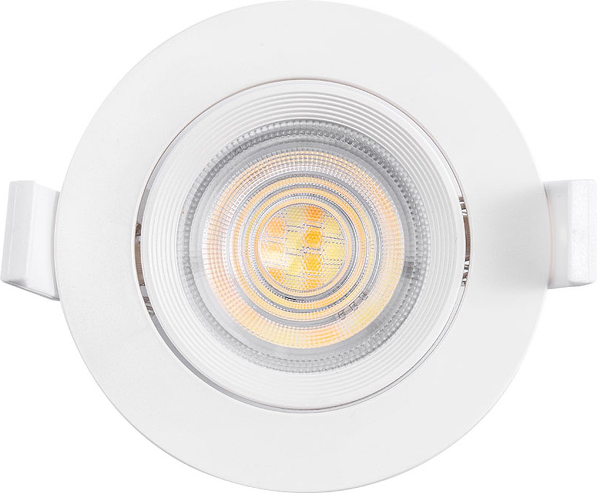 Braytron Plafondspots LED Inbouwspots Spotjes Verlichting-Ronde -Kantelbaar -Wit - 7W - 3in1 CCT (3000K / 4000K / 6500K)