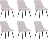vidaXL Eetkamerstoelen 6 st stof crèmekleurig