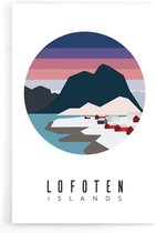 Walljar - Lofoten Norway Dawn III - Muurdecoratie - Poster