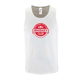 Witte Tanktop sportshirt met " Member of the Whiskey club " Print Rood Size S