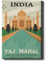 Walljar - Taj Mahal - Muurdecoratie - Canvas schilderij