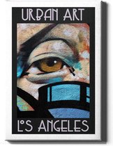Walljar - Los Angeles Graffiti Oog - Muurdecoratie - Canvas schilderij