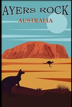 Walljar - Australië Ayers Rock - Muurdecoratie - Poster met lijst