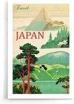Walljar - Japan Landschap Vintage - Muurdecoratie - Poster