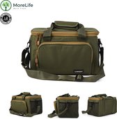 MoreLife Vistas - Baitbag - Schoudertas voor het Vissen - Ruime Capaciteit Vistas - Vistas GROEN - Vistassen - Viskoffer - Groene Schoudertas - Viskoffer Tas