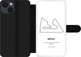 Bookcase Geschikt voor iPhone 13 telefoonhoesje - Formule 1 - Bahrein - Circuit - Met vakjes - Wallet case met magneetsluiting - Cadeau voor man