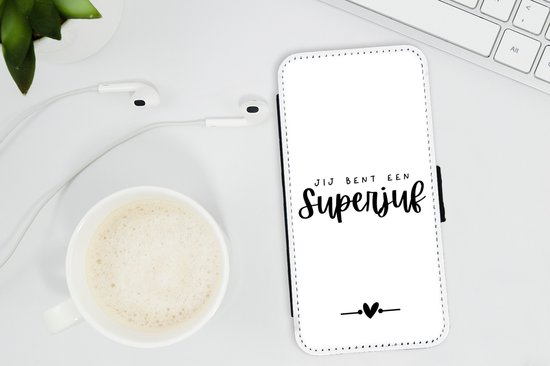 Bookcase pour téléphone iPhone SE 2020 Bookcase - Proverbes - Tu es un super professeur - Enseignant - Citations - Avec poches - Étui portefeuille avec fermeture magnétique