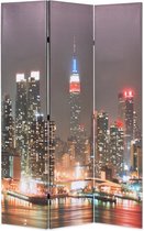 vidaXL Kamerscherm inklapbaar New York bij nacht 120x170 cm