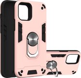 Mobigear Armor Ring Telefoonhoesje geschikt voor Apple iPhone 12 Hoesje Hardcase Backcover Shockproof met Ringhouder - Roségoud