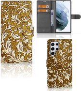 Telefoonhoesje Geschikt voor Samsung Galaxy S22 Ultra Bookcase Barok Goud