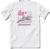 F-15 Vliegtuig T-Shirt | Unisex leger Kleding | Dames - Heren Straaljager shirt | Army F16 | Grappig bouwpakket Cadeau | - Wit - XL