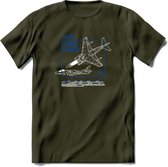 AV-8B Vliegtuig T-Shirt | Unisex leger Kleding | Dames - Heren Straaljager shirt | Army F16 | Grappig bouwpakket Cadeau | - Leger Groen - S