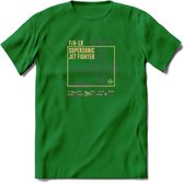 F-18 Vliegtuig T-Shirt | Unisex leger Kleding | Dames - Heren Straaljager shirt | Army F16 | Grappig bouwpakket Cadeau | - Donker Groen - S