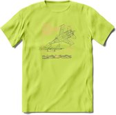 SU-35 Vliegtuig T-Shirt | Unisex leger Kleding | Dames - Heren Straaljager shirt | Army F16 | Grappig bouwpakket Cadeau | - Groen - XL