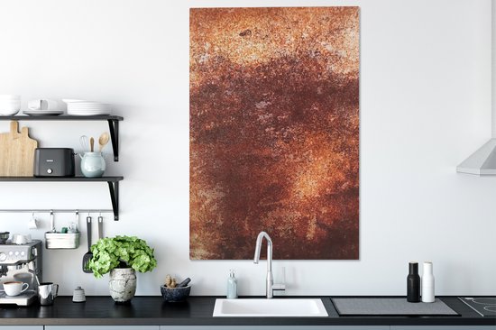 Plaque Peinture Toile - Rouille - Métal - 80x120 cm - Décoration murale