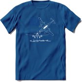 ME-262 Vliegtuig T-Shirt | Unisex leger Kleding | Dames - Heren Straaljager shirt | Army F16 | Grappig bouwpakket Cadeau | - Donker Blauw - M