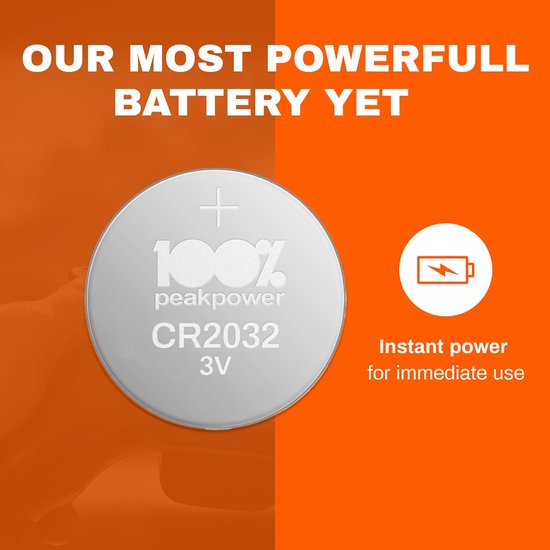 Lithium CR2032 - batterijen CR2032 - 3V knoopcel batterij - 20 stuks - 100% Peak Power - 100% Peak Power