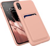 kwmobile telefoonhoesje geschikt voor Apple iPhone XR - Hoesje met pasjeshouder - TPU case in roze grapefruit