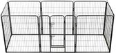 Everest Hondenren met 8 panelen 80x100 cm staal zwart