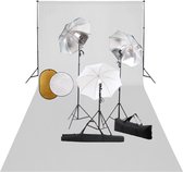 Everest Fotostudioset met lampen, paraplu's, achtergrond en reflector