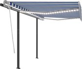 Everest Luifel handmatig uittrekbaar met LED 3x2,5 m blauw en wit