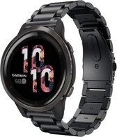 Stalen Smartwatch bandje - Geschikt voor  Garmin Venu 2 stalen band - 45mm - zwart - Strap-it Horlogeband / Polsband / Armband