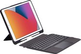 Case2go - Bluetooth Keyboard hoes geschikt voor Apple iPad 10.2 (2019, 2020 & 2021) - QWERTY - Auto Wake/Sleep functie - Toetsenbordverlichting & TouchPad - Zwart
