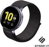 Nylon Smartwatch bandje - Geschikt voor  Samsung Galaxy Watch Active / Active2 nylon bandje zwart - Strap-it Horlogeband / Polsband / Armband