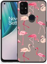Smartphone Hoesje OnePlus Nord N10 5G Cover Case met Zwarte rand Flamingo