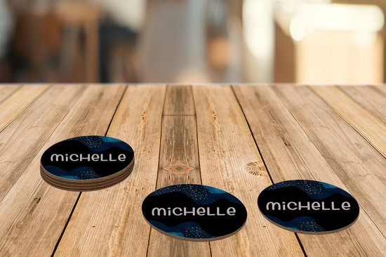Onderzetters voor glazen - Rond - Michelle - Pastel - Meisje - 10x10 cm - Glasonderzetters - 6 stuks
