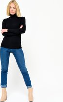 LOLALIZA Gebreide basic coltrui - Zwart - Maat XS