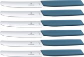 Couteaux de table Victorinox Swiss Modern - 6 pièces - Blauw - Inox / PP - Droit