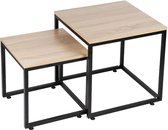 Homesse Bijzettafel - Tafeltje - Bijzettafel industrieel - Tafel - Hout/Zwart