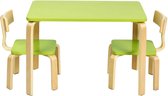 MEUBELEXPERT -kindertafel en stoelenset bevat 1 tafel en 2 stoelen Goede bescherming Bentwood Green