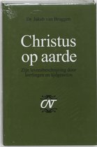 Voorkant van het boek 'Christus op aarde' door Dr. Jakob van bruggen, met groene kaft en witte tekst.