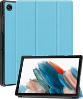Hoesje Geschikt voor Samsung Galaxy Tab A8 Hoes Case Tablet Hoesje Tri-fold - Hoes Geschikt voor Samsung Tab A8 Hoesje Hard Cover Bookcase Hoes - Lichtblauw.