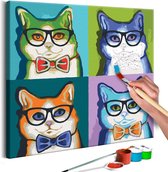 Doe-het-zelf op canvas schilderen - Cats With Glasses.