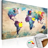 Afbeelding op kurk - Colorful World Map [Cork Map].